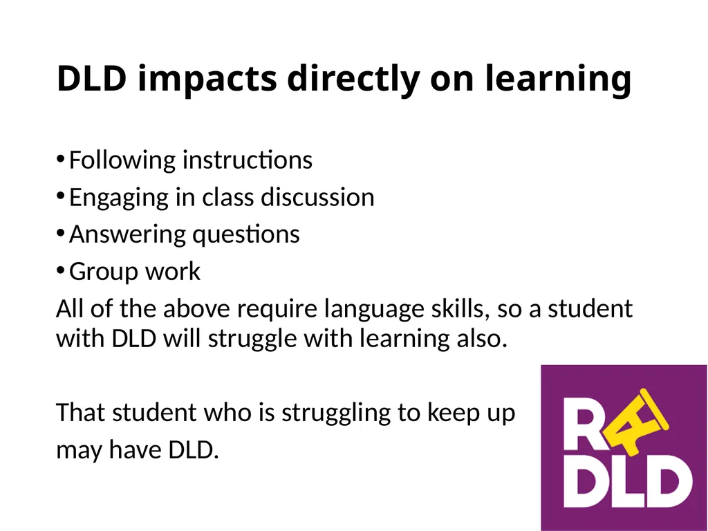 Developmental Language Disorder What every class - slide 7 of 13