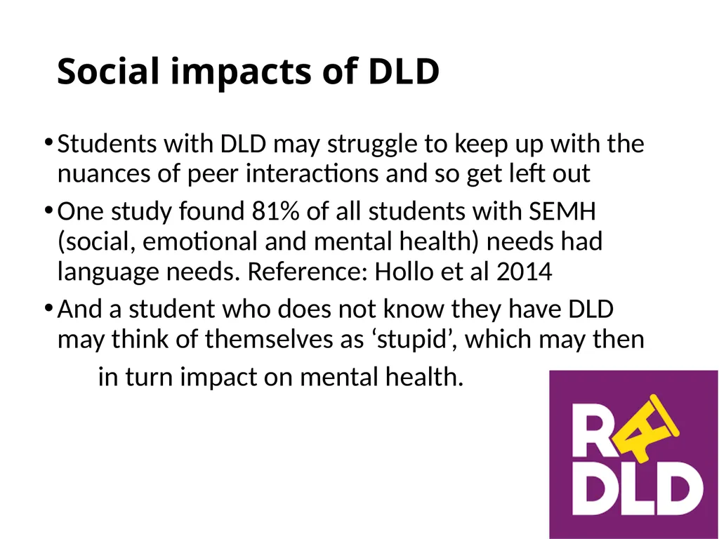 Developmental Language Disorder What every class - slide 8 of 13