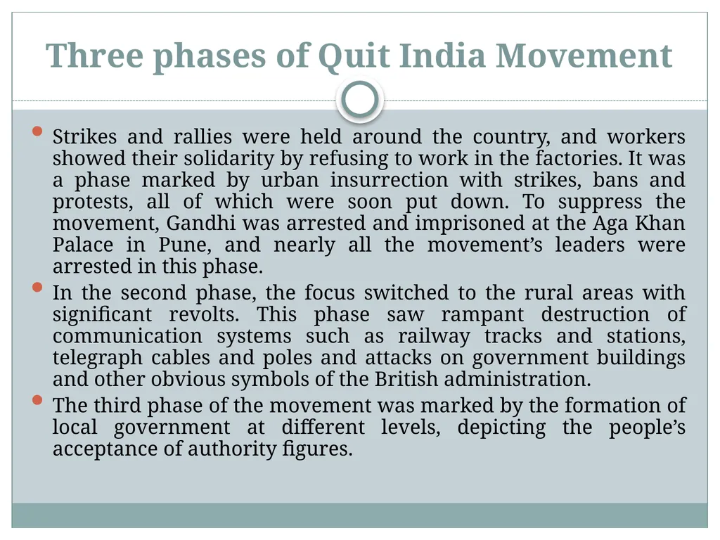 Quit India Movement Introduction On August 8, - slide 5 of 7