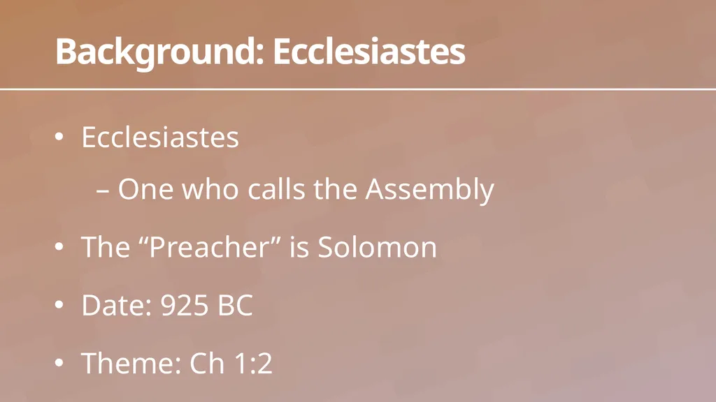 Introduction Ecc. 1:1-18 1 Observations in - slide 3 of 26