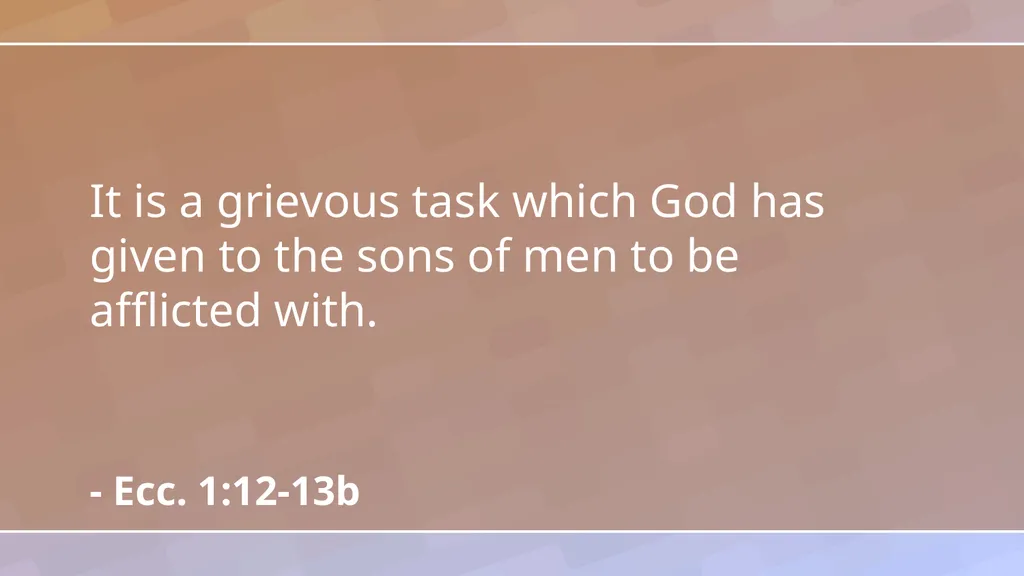 Introduction Ecc. 1:1-18 1 Observations in - slide 21 of 26