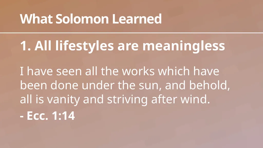 Introduction Ecc. 1:1-18 1 Observations in - slide 22 of 26