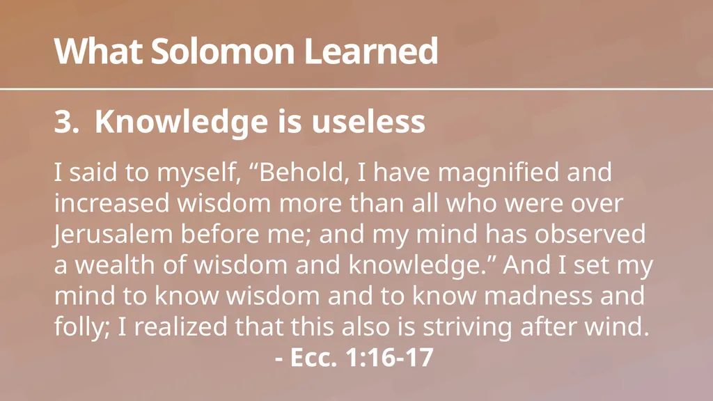 Introduction Ecc. 1:1-18 1 Observations in - slide 24 of 26