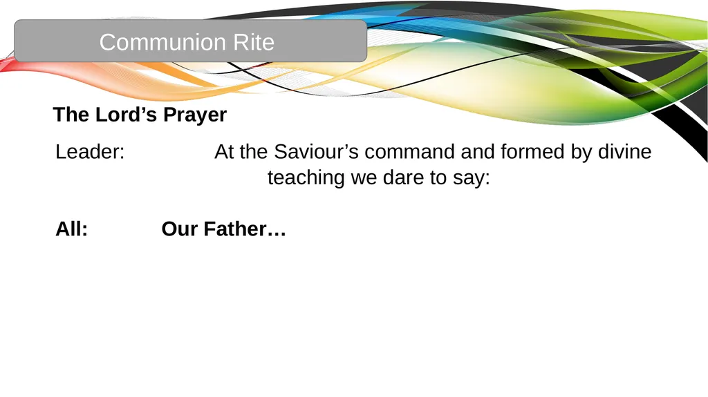 Celebration of the Word with Communion Liturgical - slide 41 of 52