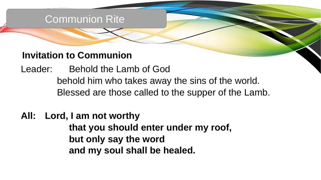 Celebration of the Word with Communion Liturgical - slide 42 of 52