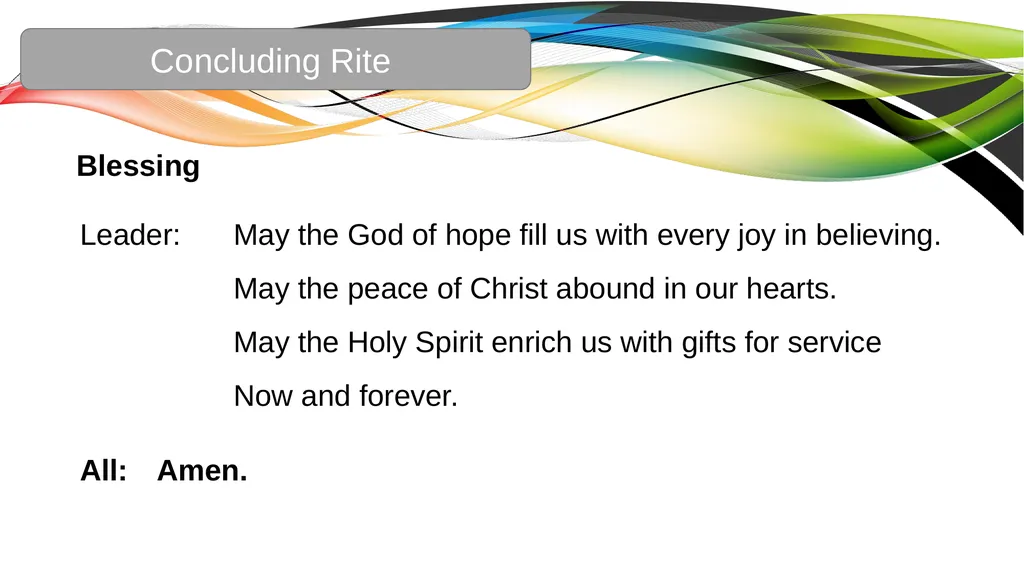 Celebration of the Word with Communion Liturgical - slide 45 of 52