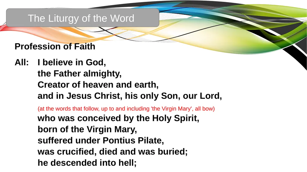 Celebration of the Word with Communion Liturgical - slide 27 of 52