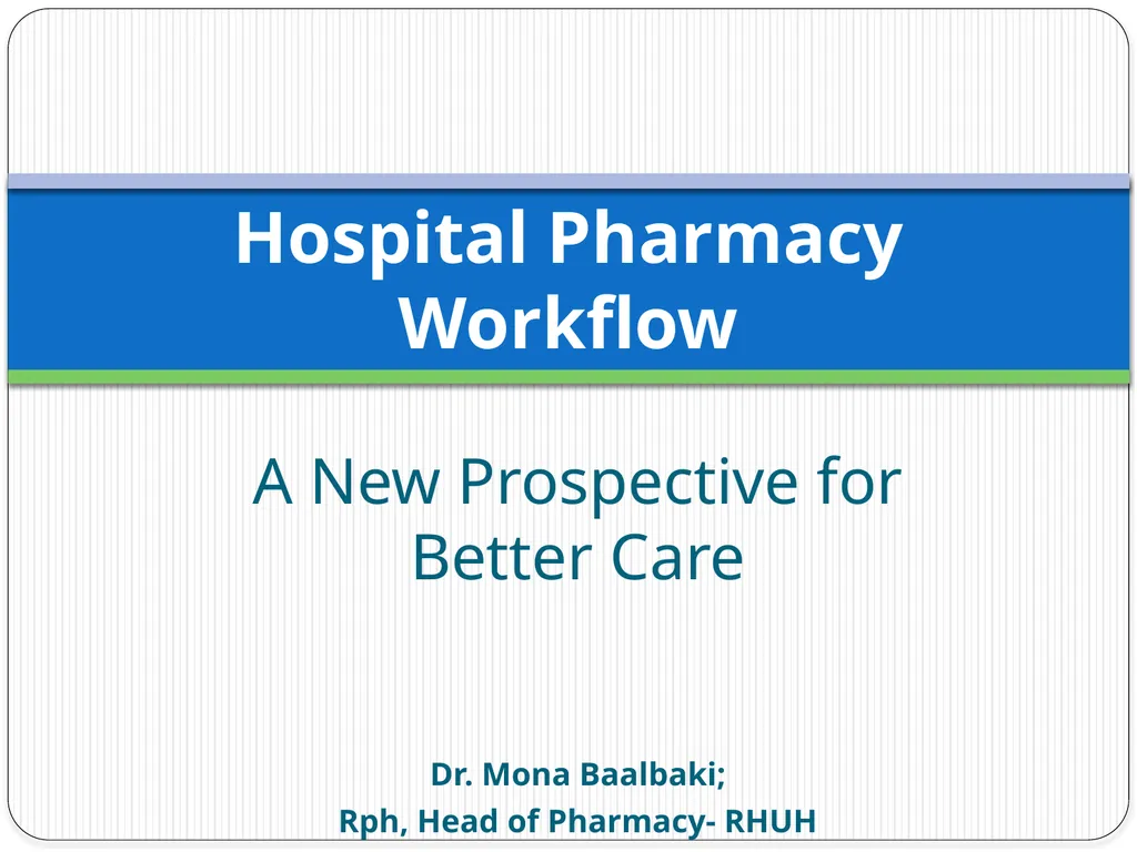 A New Prospective for Better Care Dr. Mona - slide 1 of 39
