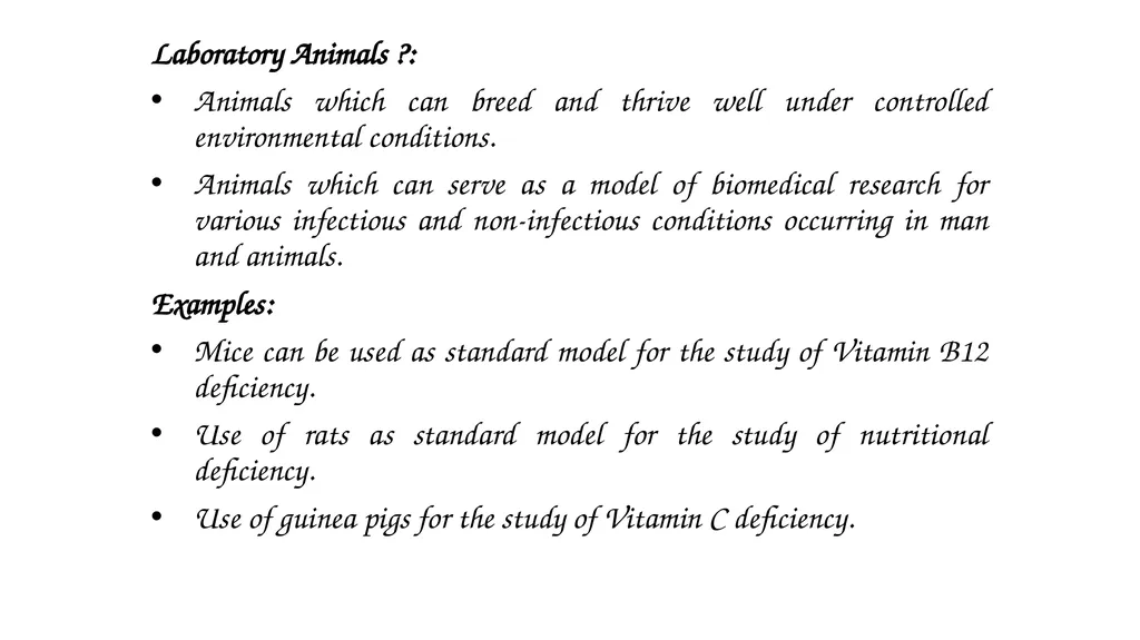 AGB 610 Laboratory Animal Breeding UNIT – I - slide 2 of 9