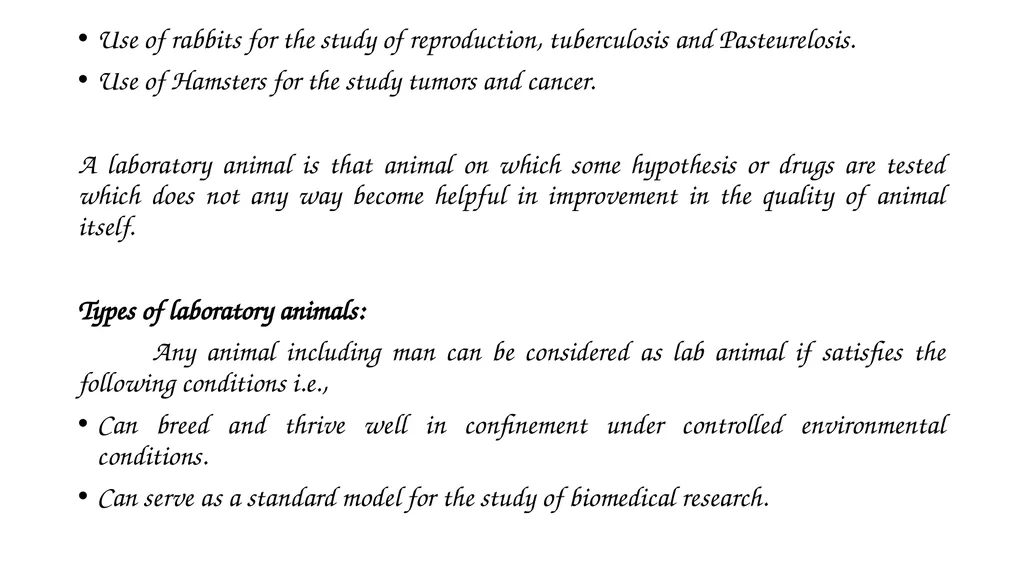 AGB 610 Laboratory Animal Breeding UNIT – I - slide 3 of 9
