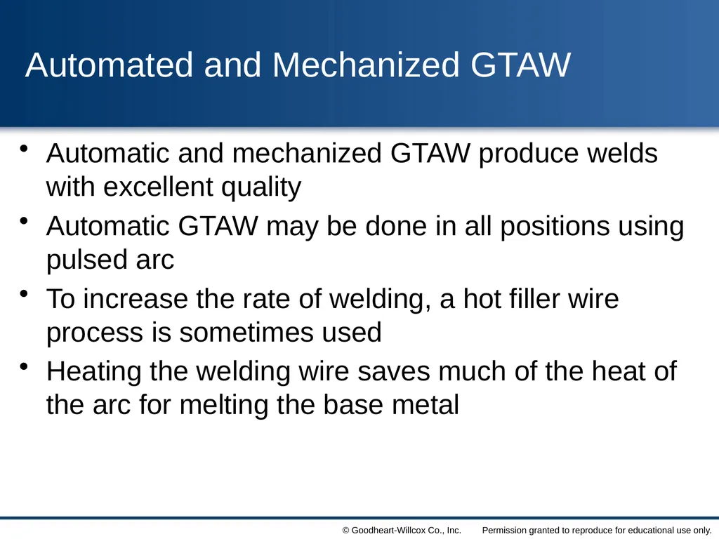 8 Gas Tungsten Arc Welding Chapter Contrast the - slide 52 of 57