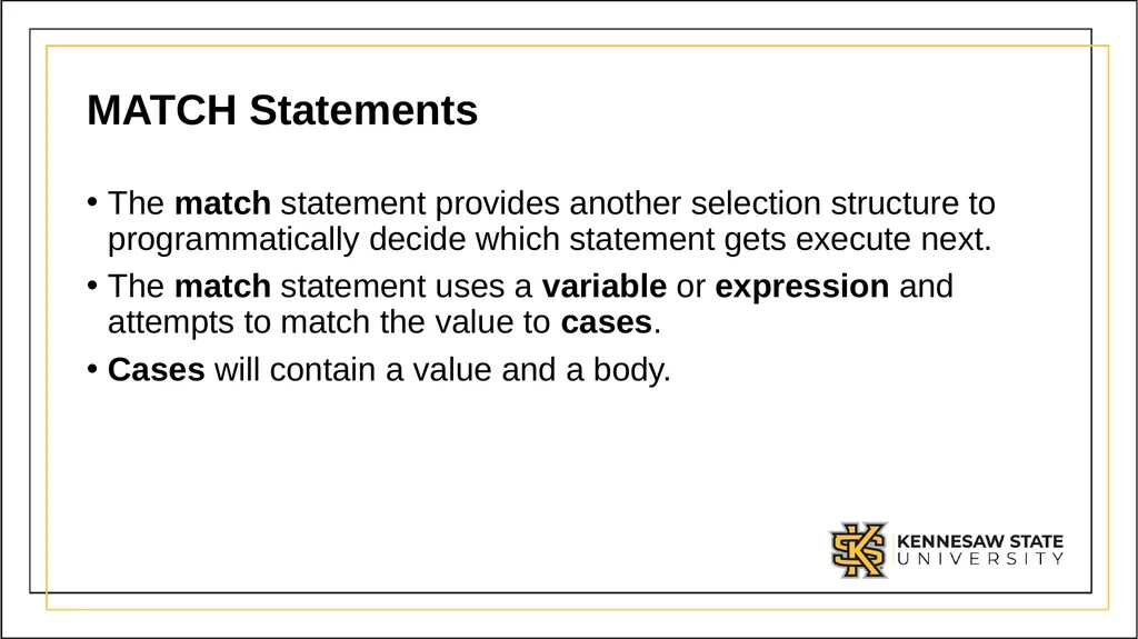 CSE 1321 Module 2 Selection Structures Topics Flow - slide 33 of 42