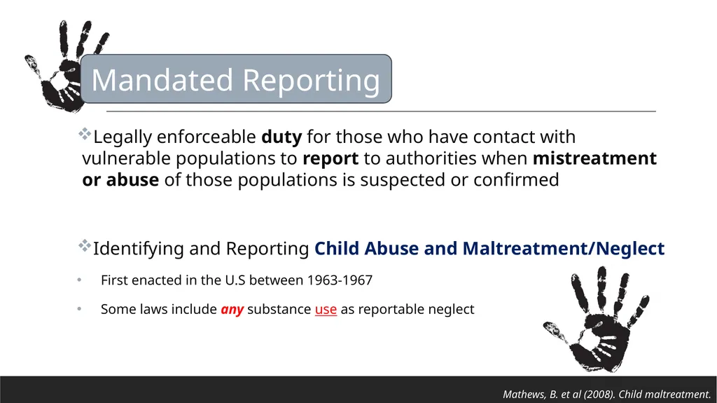 Mandated Reporting Policies for Perinatal - slide 3 of 14
