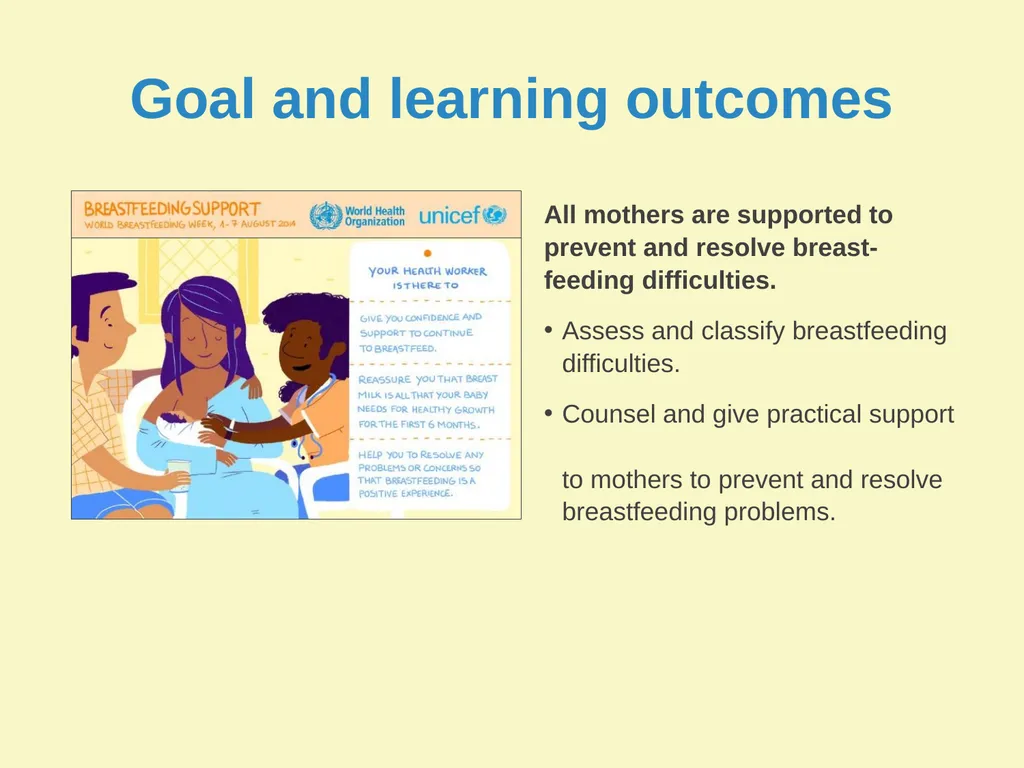 Breastfeeding: Overcoming difficulties Goal and - slide 3 of 51