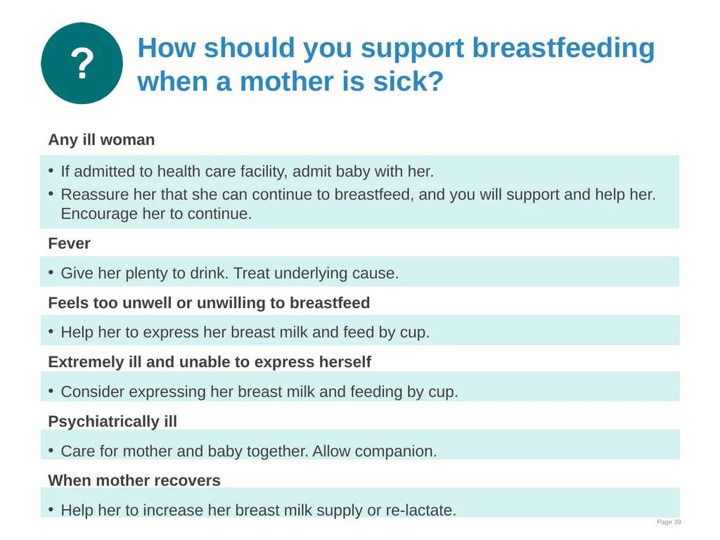 Breastfeeding: Overcoming difficulties Goal and - slide 39 of 51