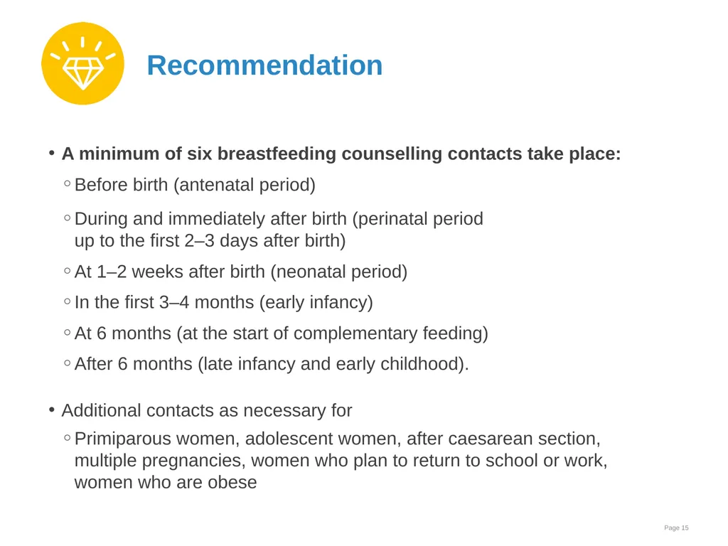 Breastfeeding: Overcoming difficulties Goal and - slide 15 of 51