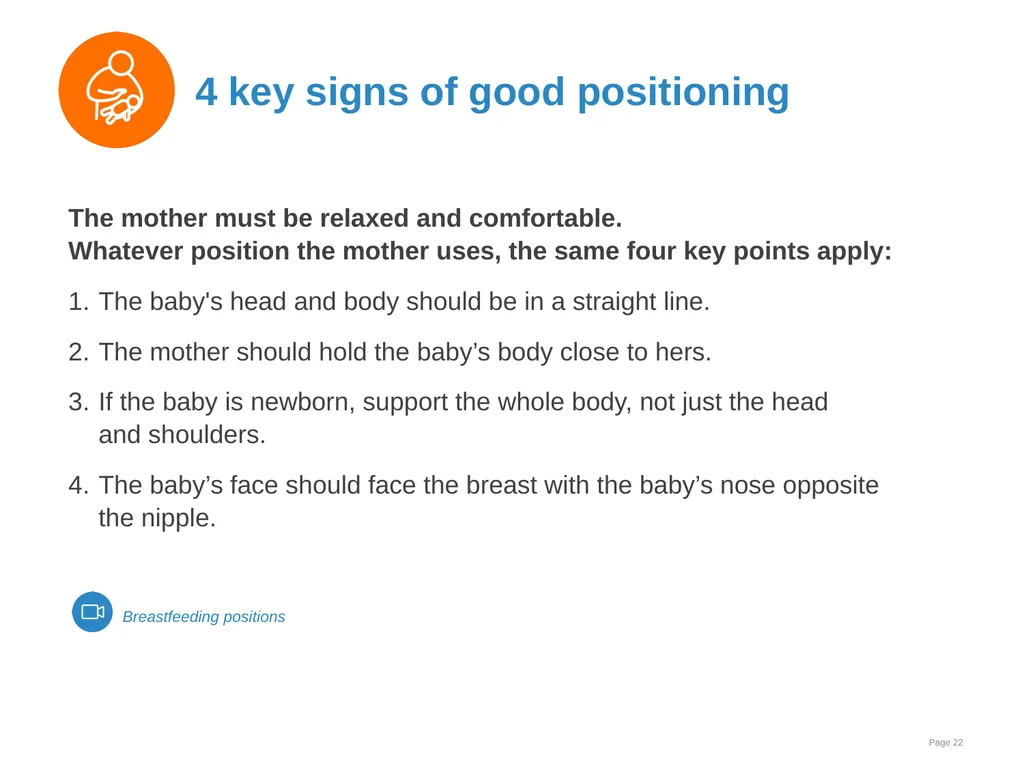 Breastfeeding: Ensuring a good start - slide 22 of 44