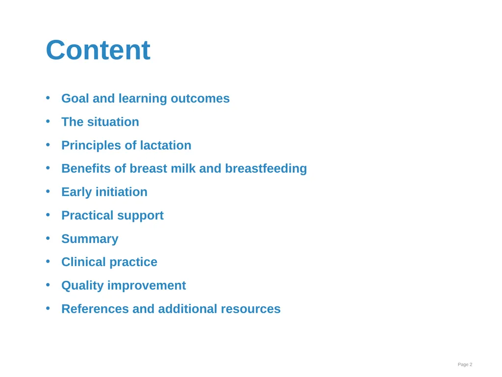 Breastfeeding: Ensuring a good start - slide 2 of 44
