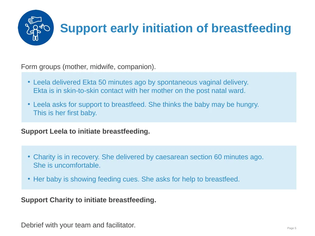 Breastfeeding: Ensuring a good start - slide 5 of 44