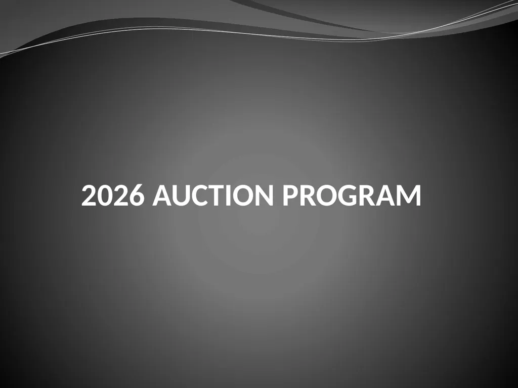 2026 AUCTION PROGRAM Be My Sugarplum (Simpson-E., - slide 1 of 45