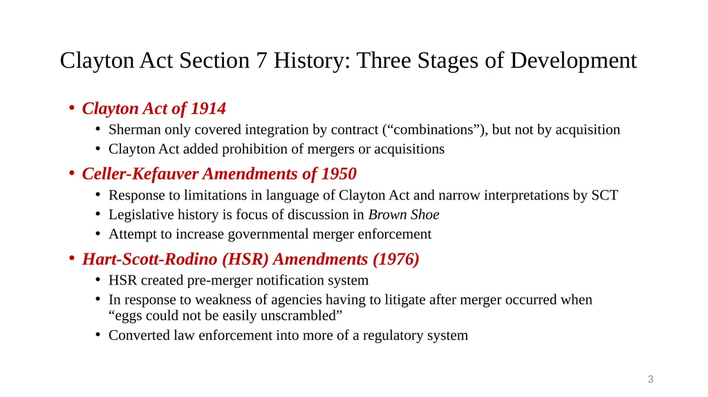 Topic 9b Evolution of Horizontal Merger Law - slide 3 of 87