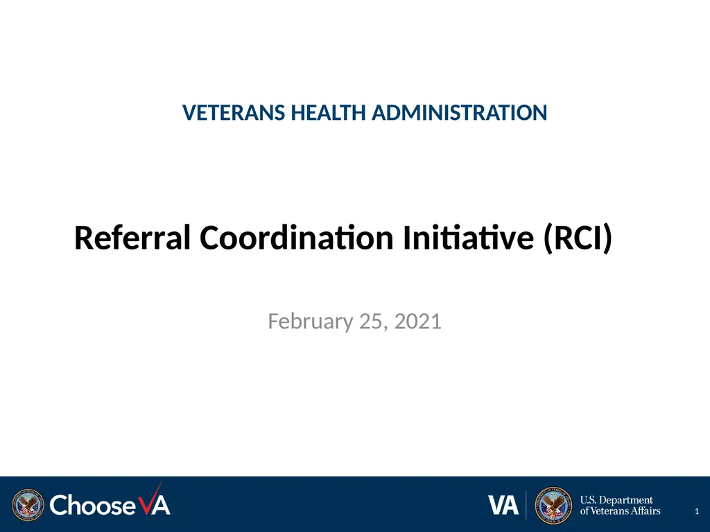 Referral Coordination Initiative (RCI) February - slide 1 of 14