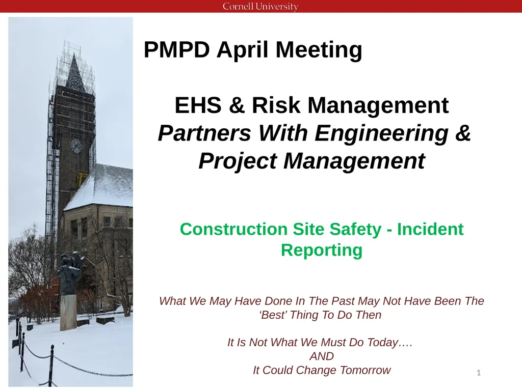 Construction Site Safety - Incident Reporting What - slide 1 of 10