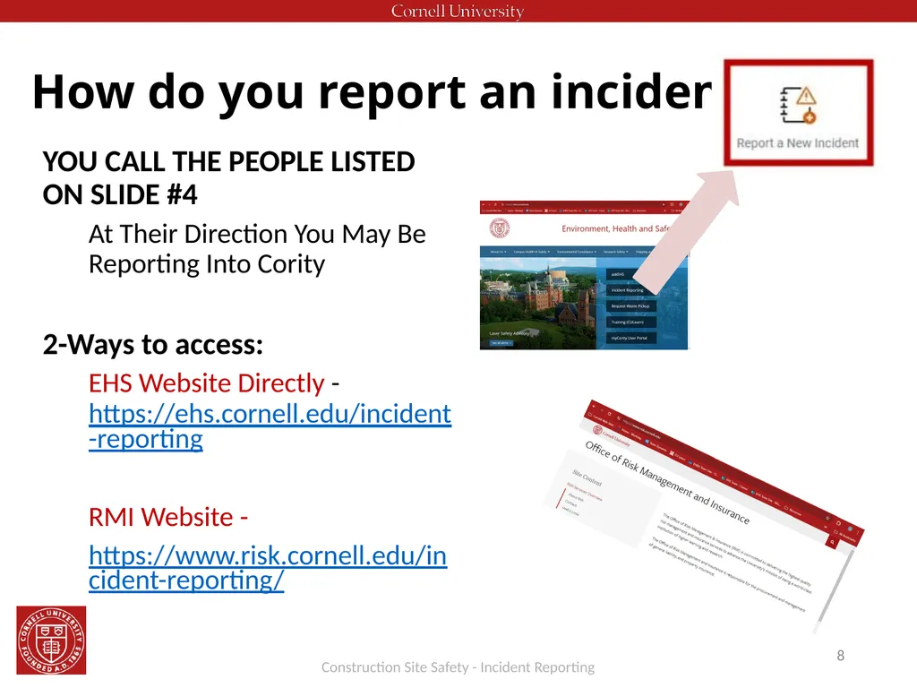 Construction Site Safety - Incident Reporting What - slide 8 of 10