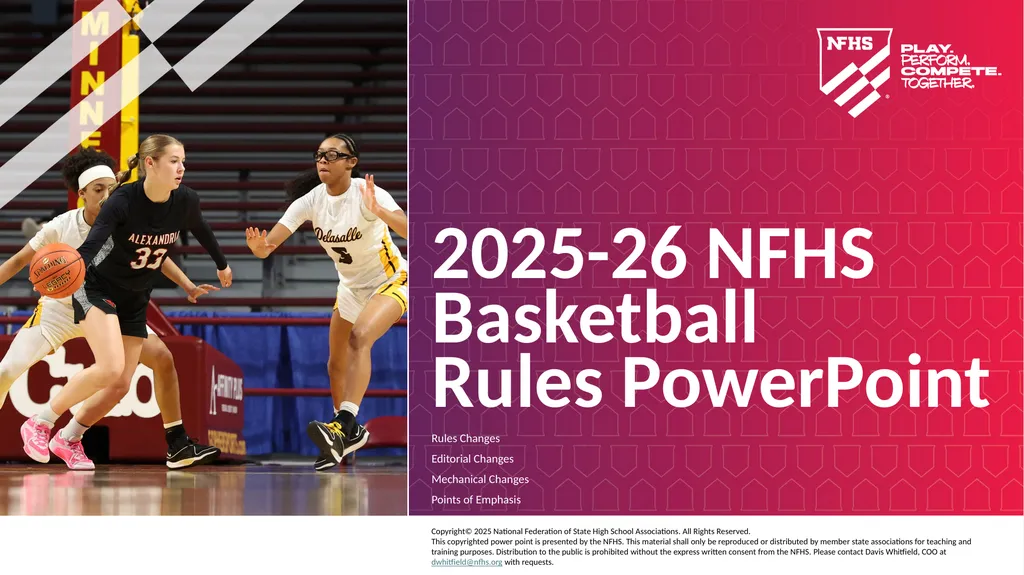 2025-26 NFHS Basketball Rules PowerPoint Rules - slide 1 of 36