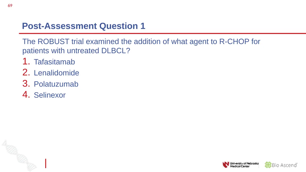 Diffuse Large B-cell Lymphoma November 10, 2021 - slide 67 of 71