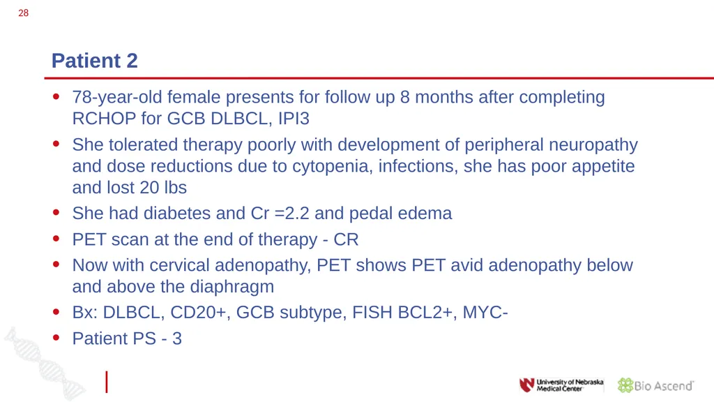 Diffuse Large B-cell Lymphoma November 10, 2021 - slide 27 of 71