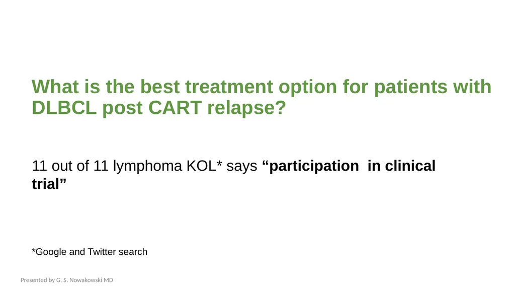 Diffuse Large B-cell Lymphoma November 10, 2021 - slide 55 of 71
