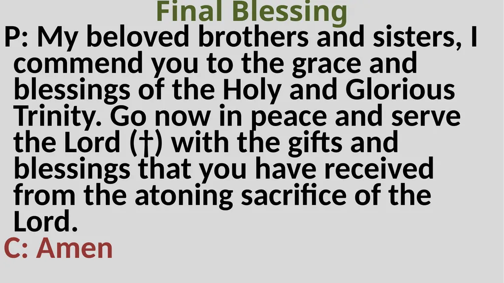 Holy Communion Service Mar Thoma Development - slide 79 of 81