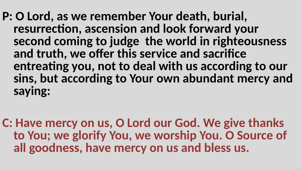 Holy Communion Service Mar Thoma Development - slide 49 of 81