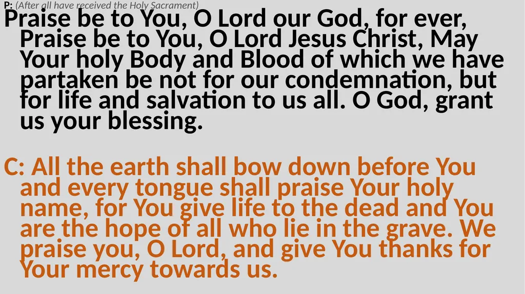 Holy Communion Service Mar Thoma Development - slide 76 of 81