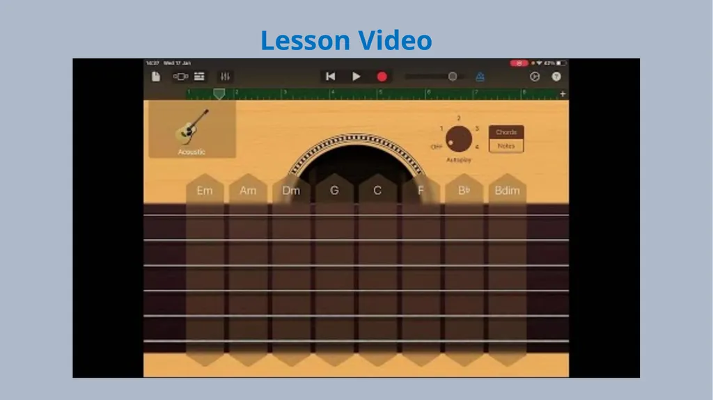 Lesson 4 – Creating using the Guitar GarageBand - slide 5 of 10