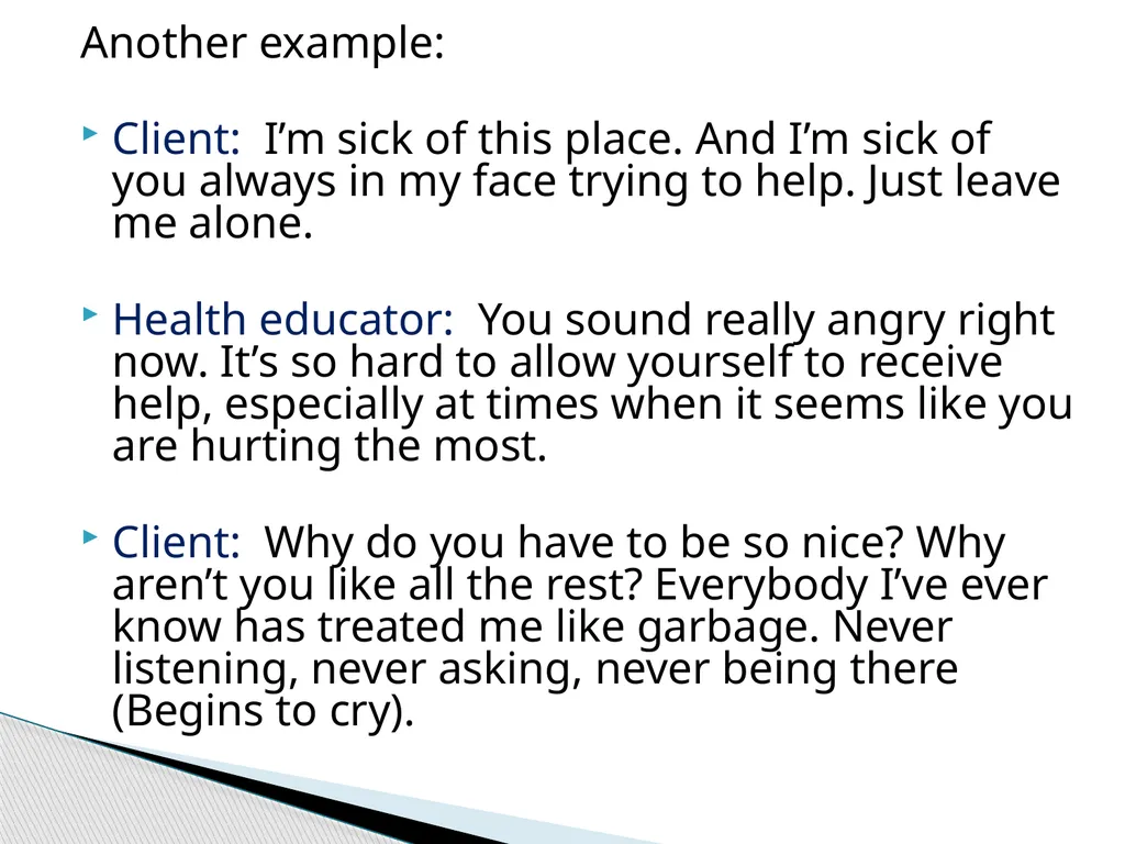 Therapeutic Communication Establishing a - slide 16 of 35