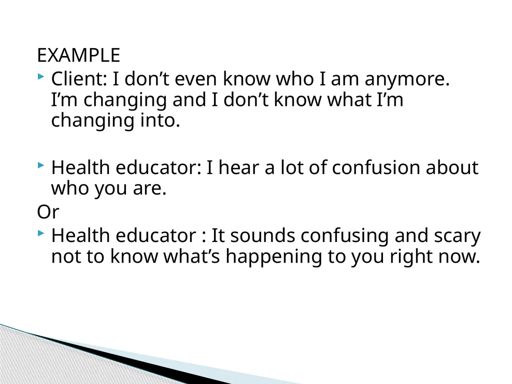 Therapeutic Communication Establishing a - slide 8 of 35