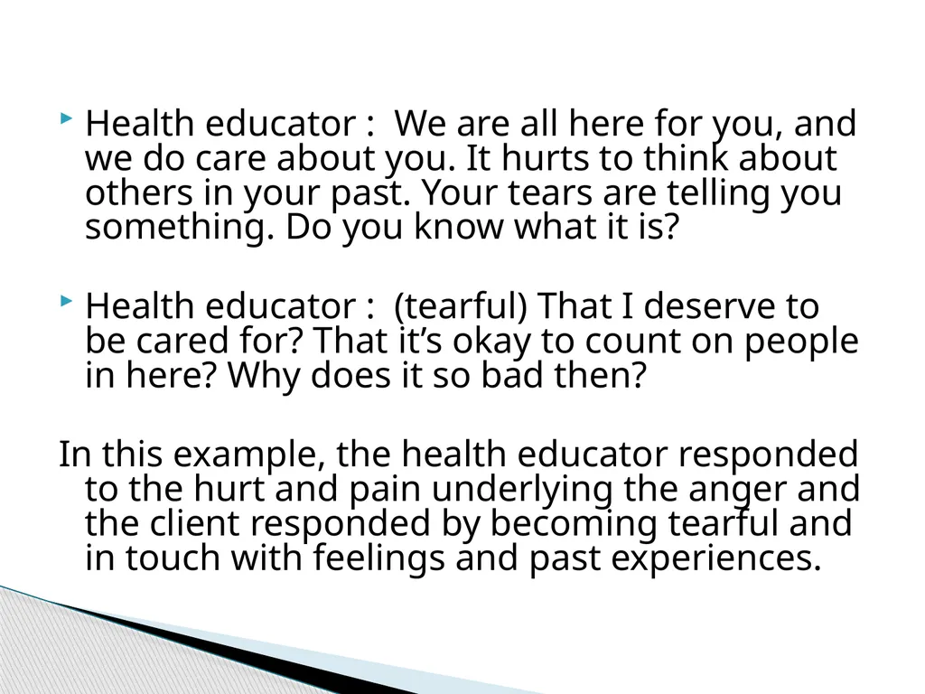 Therapeutic Communication Establishing a - slide 17 of 35