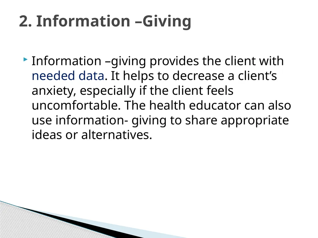 Therapeutic Communication Establishing a - slide 21 of 35