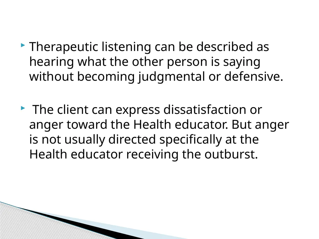 Therapeutic Communication Establishing a - slide 14 of 35
