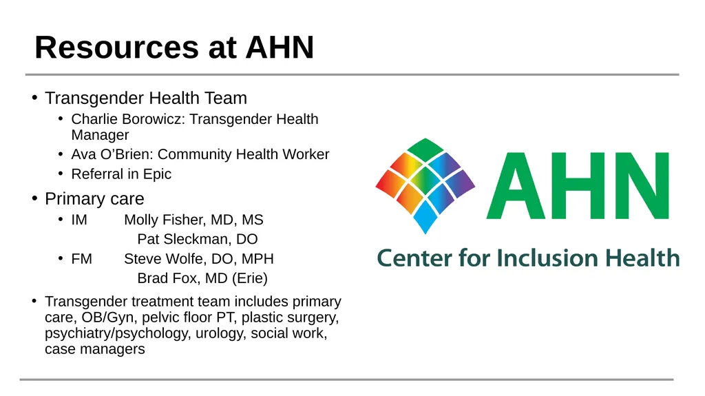 Caring for Transgender and Gender Diverse Patients - slide 78 of 83