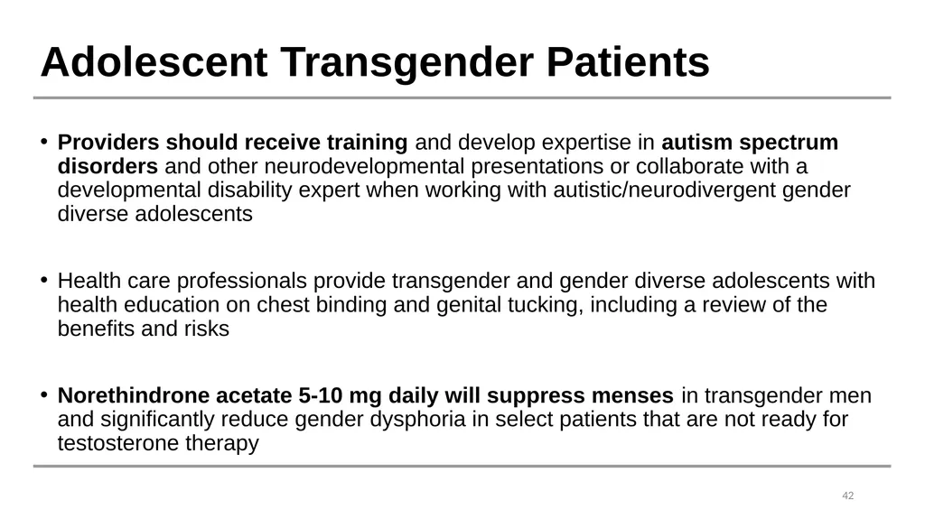 Caring for Transgender and Gender Diverse Patients - slide 41 of 83