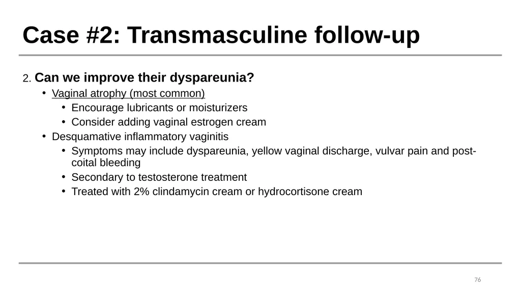 Caring for Transgender and Gender Diverse Patients - slide 75 of 83