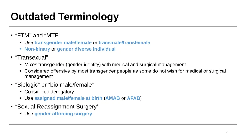 Caring for Transgender and Gender Diverse Patients - slide 9 of 83