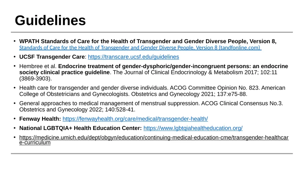 Caring for Transgender and Gender Diverse Patients - slide 79 of 83