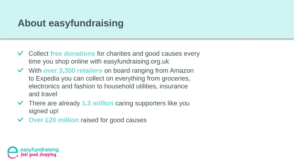 An introduction to easyfundraising An introduction - slide 3 of 8