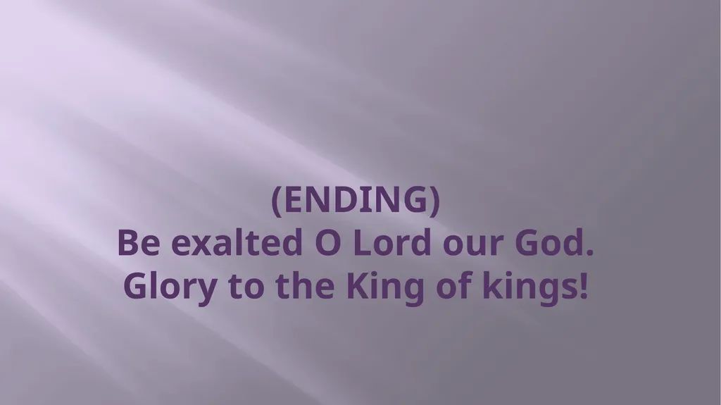 HOSANNA Hosanna, Hosanna, Hosanna in the highest - slide 10 of 11