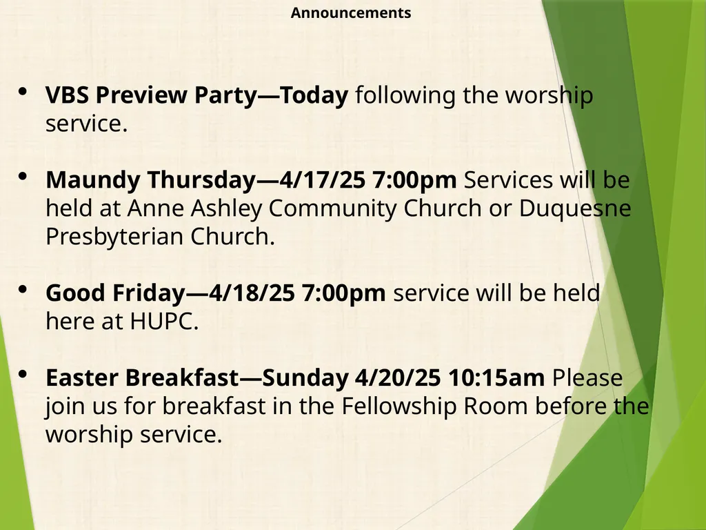 Welcome VBS Preview Party—Today following the - slide 2 of 26