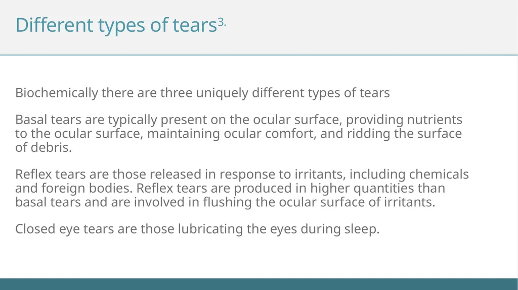 Understanding the Tear Film Subtitle The Tear Film - slide 5 of 12